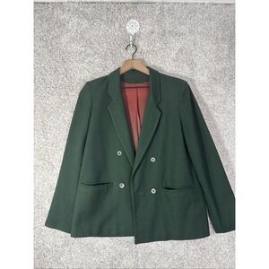 Alcott & Andrews Womens 8 Vintage 100% Wool Hunter Green Blazer Lined
